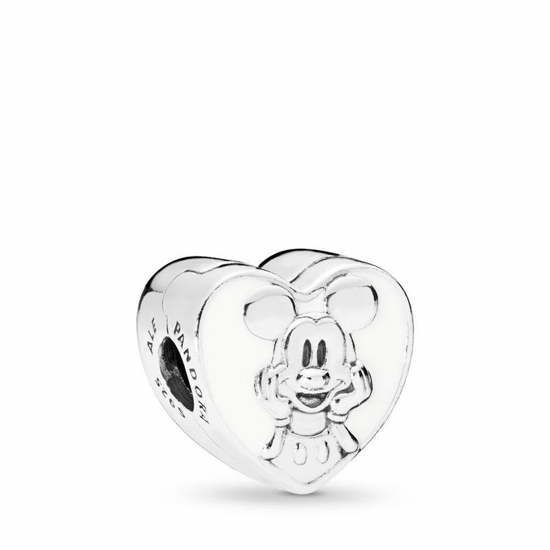 Pandora Disney Vintage Mickey Clip Europe - Sterling Silver/Enamel/White - 743592UPH